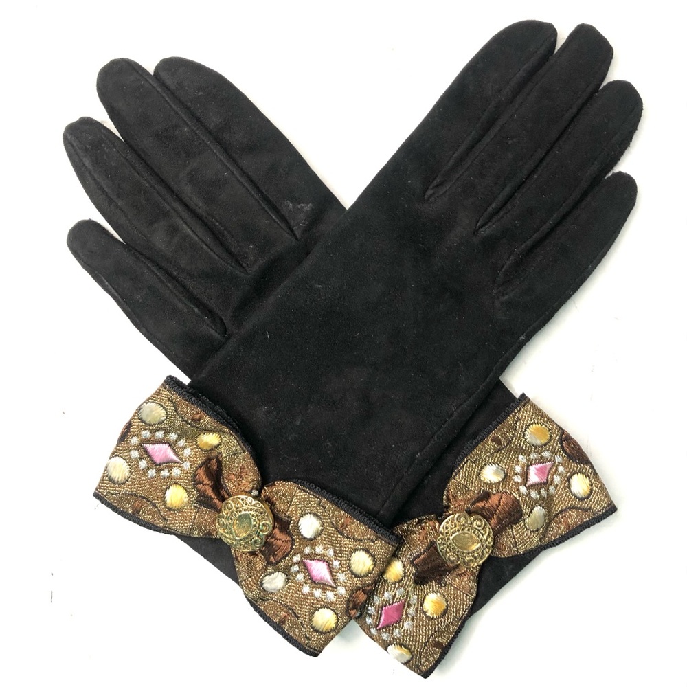 Vintage Carolina Amato Suede leather gloves